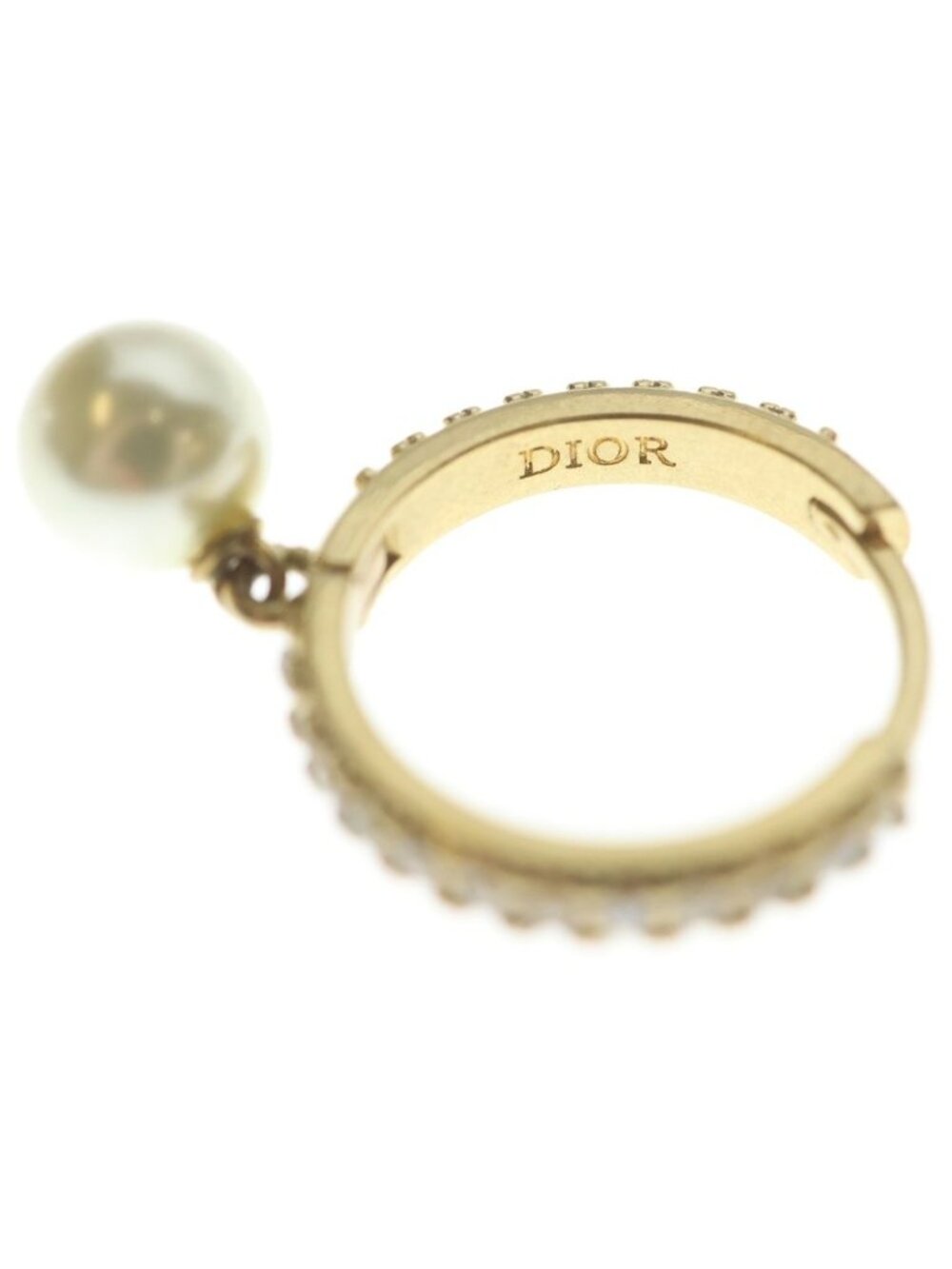 Dior Cdlogo Line Stone Earrings Gold - Picture 5 of 6